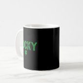 Lucky shamrock grappige st patricks dag koppels koffiemok (Voorkant links)