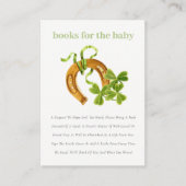 Lucky Shamrock Green Books for Baby shower Informatiekaartje (Voorkant)