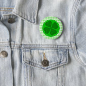 Lucky Shamrock Green Geruit Ronde Button 5,7 Cm (In situ)