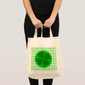 Lucky Shamrock Green Geruit Tote Bag (Voorkant (product))
