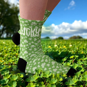 Lucky Shamrock Green persoonlijke Mannen Sokken