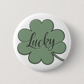 Lucky Shamrock Groen - GraphicLoveShop Ronde Button 5,7 Cm (Voorkant)