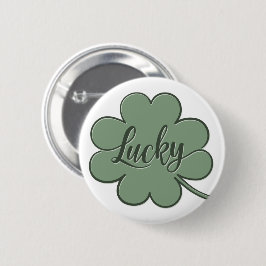 Lucky Shamrock Groen - GraphicLoveShop Ronde Button 5,7 Cm
