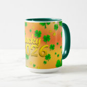 Lucky Shamrock Groen Mok (Voorkant rechts)