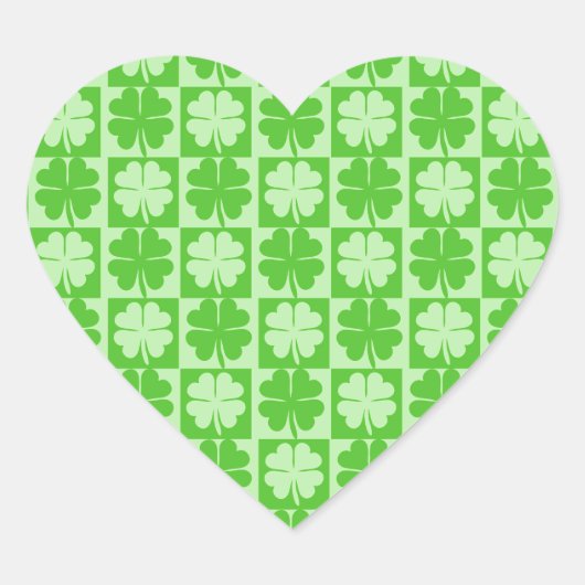 Lucky Shamrock Hart Sticker (Voorkant)