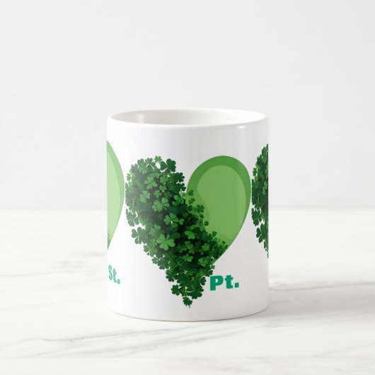Lucky Shamrock Heart Mok | St. Patrick's Day (Center)