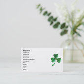 Lucky Shamrock Hearts 1 Visitekaartje (Staand voorkant)