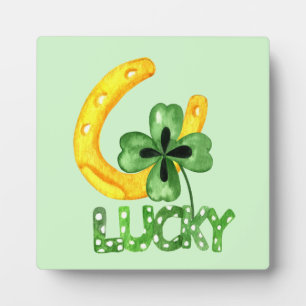 Lucky Shamrock & Hoefijzer Fotoplaat