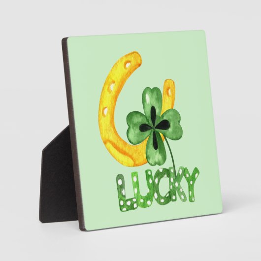 Lucky Shamrock & Hoefijzer Fotoplaat (Voorkant)