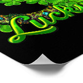 Lucky Shamrock Hoefijzer Funny Horse St Patricks D Poster (Hoek)