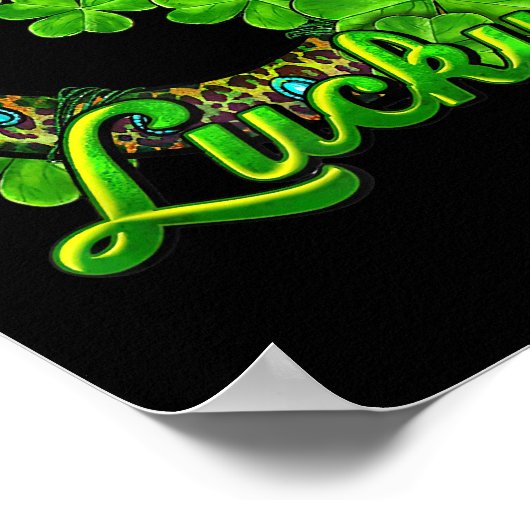 Lucky Shamrock Hoefijzer Funny Horse St Patricks D Poster (Hoek)