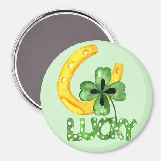 Lucky Shamrock & Hoefijzer Magneet (Voorkant / Achterkant)