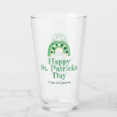 Lucky Shamrock hoefijzer St Patricks Day Beer Glas (Achterkant)