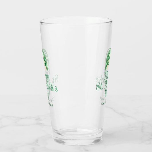 Lucky Shamrock hoefijzer St Patricks Day Beer Glas (Links)