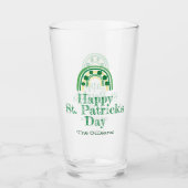 Lucky Shamrock hoefijzer St Patricks Day Beer Glas (Voorkant)