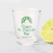 Lucky Shamrock hoefijzer St Patricks Day Beer Shot Glas (Voorkant)