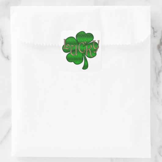 Lucky Shamrock ID961 Vierkante Sticker (Tas)