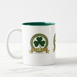 Lucky Shamrock Ierse Klaver St. Patrick Beker Desi Tweekleurige Koffiemok