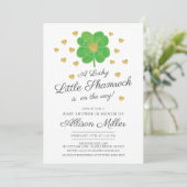 Lucky Shamrock is onderwegBaby Shower Kaart (Staand voorkant)