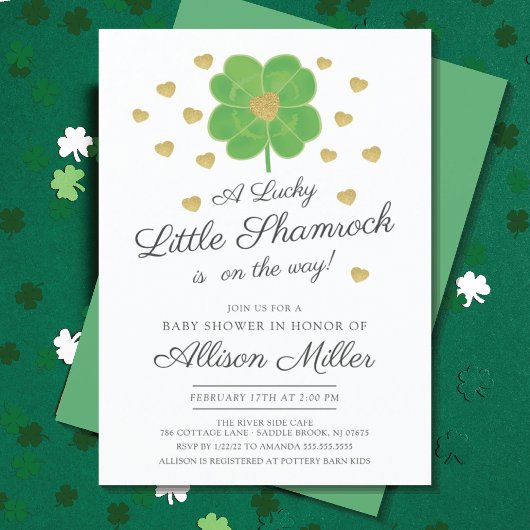 Lucky Shamrock is onderwegBaby Shower Kaart