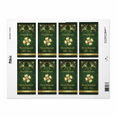 Lucky Shamrock Kant Bruiloft Wijn Label (Full Sheet)