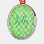 Lucky Shamrock, Kelly, Personalize Metalen Ornament (Links)