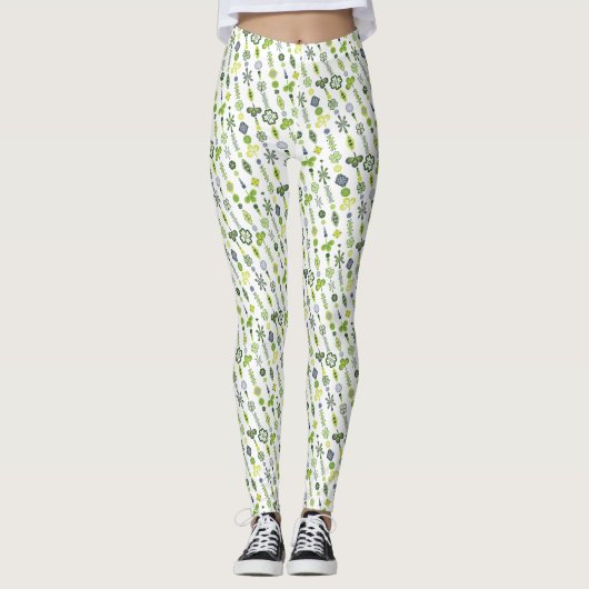 Lucky Shamrock Klaver Minimale Modern Gestreept Leggings (Voorkant)