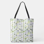 Lucky Shamrock Klaver Minimale Modern Patroon Wit Tote Bag (Achterkant)