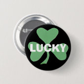 Lucky shamrock-knop ronde button 5,7 cm (Voorkant /achterkant)