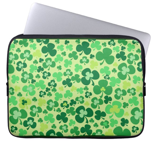 Lucky Shamrock Laptop Hoesje Laptop Sleeve (Voorkant)