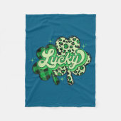 Lucky Shamrock Leopard,checkered Patricks Day Funn Fleece Deken (Voorkant)