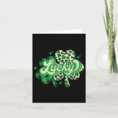 Lucky Shamrock Leopard,checkered Patricks Day Funn Kaart (Voorkant)