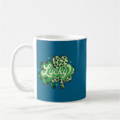 Lucky Shamrock Leopard,checkered Patricks Day Funn Koffiemok (Links)
