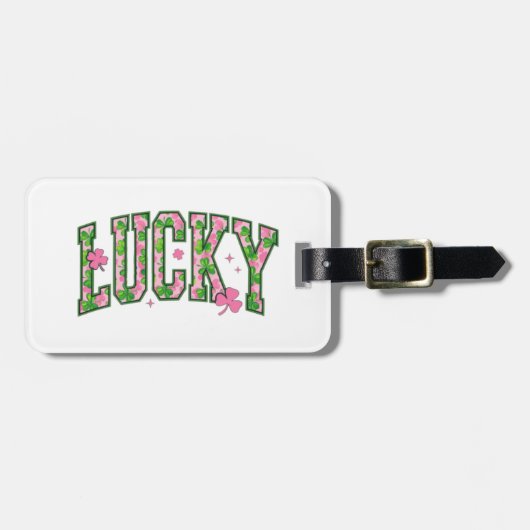 Lucky Shamrock Lettering Design Bagagelabel (Voorkant horizontaal)
