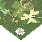Lucky shamrock met Daises Korte Tafelloper (Hoek)