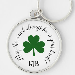 Lucky Shamrock Moge de wind altijd in de rug staan Sleutelhanger