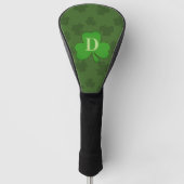 Lucky Shamrock Monogram Green Golf Head Hoesje Golfheadcover (Voorkant)
