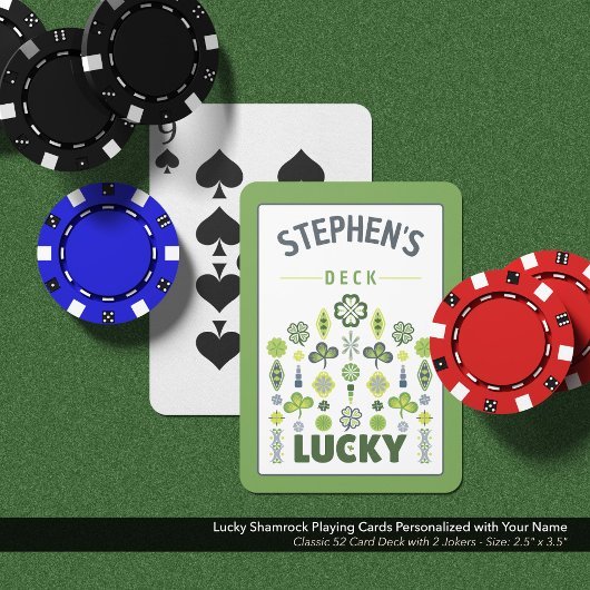 Lucky Shamrock naam gepersonaliseerd Pokerkaarten