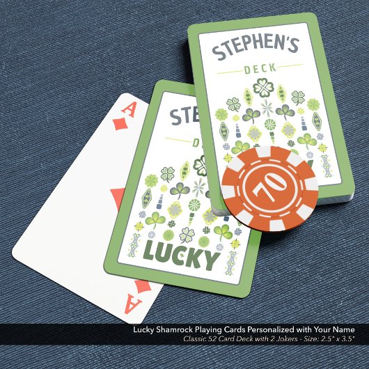 Lucky Shamrock naam gepersonaliseerd Pokerkaarten
