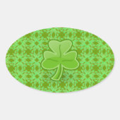 Lucky Shamrock Ovale Sticker (Voorkant)