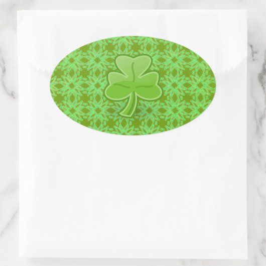 Lucky Shamrock Ovale Sticker (Tas)