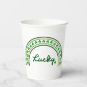 Lucky Shamrock Papieren Bekers (Achterkant)