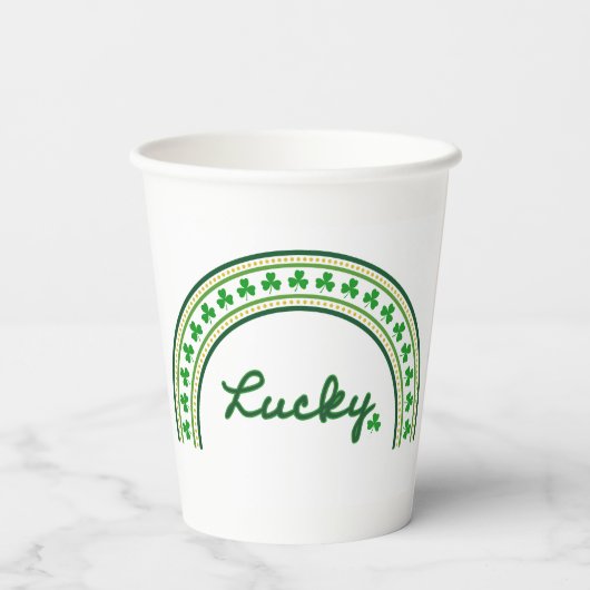 Lucky Shamrock Papieren Bekers (Achterkant)