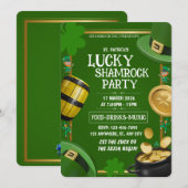 Lucky Shamrock Party St. Paddy's Day Customizable Kaart (Voorkant / Achterkant)
