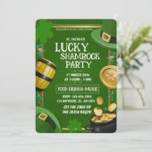 Lucky Shamrock Party St. Paddy's Day Customizable Kaart (Staand voorkant)