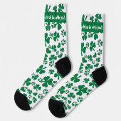 Lucky Shamrock Paw Print Sokken - St. Patrick's Da (Links)