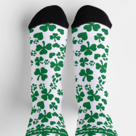 Lucky Shamrock Paw Print Sokken - St. Patrick's Da