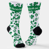 Lucky Shamrock Paw Print Sokken - St. Patrick's Da (Gebogen)