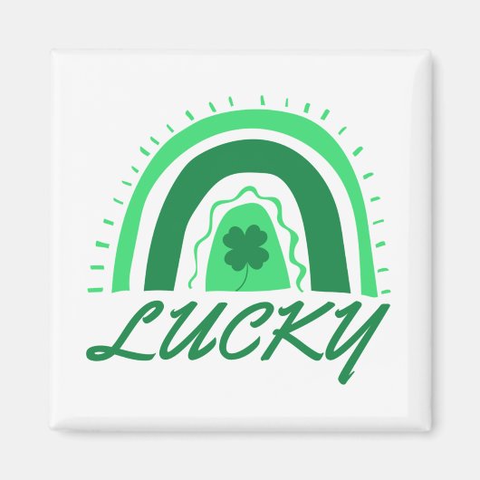 Lucky Shamrock Rainbow Magneet (Voorkant)