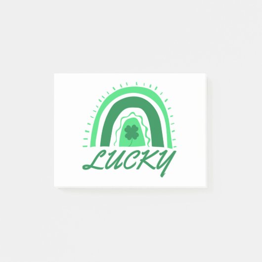 Lucky Shamrock Rainbow Post-it® Notes (Voorkant)